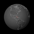 Dark globe centered to Cuba.