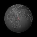 Dark globe centered to Eritrea.