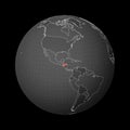 Dark globe centered to Honduras.