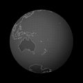 Dark globe centered to New Caledonia.