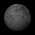 Dark globe centered to Qatar.