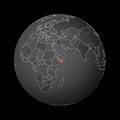 Dark globe centered to Somaliland.