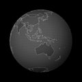 Dark globe centered to Timor-Leste.