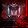 Dark And Gloomy Science Fiction Corridor Environment