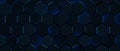 Dark Glowing Blue Hexagon Background