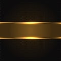 Dark gold banner on dark circle mesh design luxury modern vector