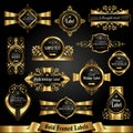 Dark gold-framed labels - vector set Royalty Free Stock Photo