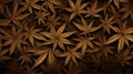 Dark Gold Marijuana Leaves: Illusory Wallpaper Portraits In 8k Resolution Royalty Free Stock Photo