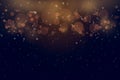 Dark golden abstract bokeh background Christmas and Happy new year on blurred bokeh Royalty Free Stock Photo