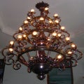 Dark golden brown classic antique chandelier@.