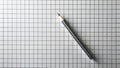 A dark graphite pencil rests diagonally on a gridded surface, a simple yet elegant study in geometry and precision. Generative AI Royalty Free Stock Photo