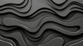 Dark Gray Abstract 3D Wavy Layers Design Royalty Free Stock Photo