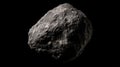 Dark Gray Asteroid on Black Background Royalty Free Stock Photo