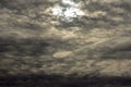 Dark gray autumn cloudy sky covered with clouds Royalty Free Stock Photo