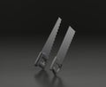 Dark gray back saw and hand saw on black background, single color workshop tool, 3d rendering Royalty Free Stock Photo