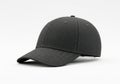 A dark gray baseball cap with a curved brim and subtle texture displayed against a plain background Royalty Free Stock Photo