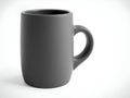 Dark Gray Ceramic Mug on White Surface, Studio Shot Royalty Free Stock Photo