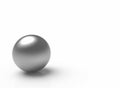 3d rendering. A Dark gray color Metal sphere ball on copy space light gray background Royalty Free Stock Photo