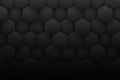 Dark Gray 3D Hexagons Minimalist Black Abstract Background