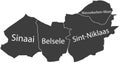 Dark gray tagged municipalities map of SINT-NIKLAAS, BELGIUM