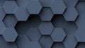Dark gray hexagons geometric background, minimal honeycomb pattern wallpaper