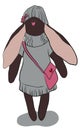 Dark gray rabbit