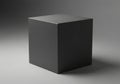 A dark gray rectangular prism object casting a shadow isolated on white background Royalty Free Stock Photo