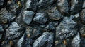 Dark Gray Rock Texture, A Close-Up View of Rough, Jagged Surfaces Royalty Free Stock Photo