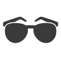 Dark Gray Silhouette of Aviator Sunglasses on White Background eyewear accessory Royalty Free Stock Photo