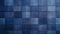 Dark Gray Textured Blue Tiled Wall With Symmetrical Squares