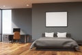 Dark gray wall bedroom, front Royalty Free Stock Photo