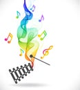 Dark gray xylophone icon with color abstract wave Royalty Free Stock Photo