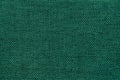 Dark Green Background Of Dense Woven Bagging Fabric, Closeup. Structure Of The Textile Macro.