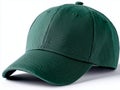 A dark green baseball cap on a white background Royalty Free Stock Photo