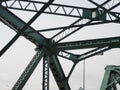 Dark green bridge roof and silver sky  Indigo Cloud Gray White Royalty Free Stock Photo