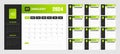 2024 dark and green Calendar Desktop Planner Template. Corporate business wall or desk simple Planner calendar