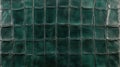 Dark green crocodile leather texture with grid pattern for background design Royalty Free Stock Photo
