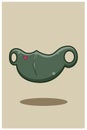 Dark green cute mask cartoon illustration