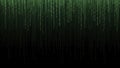Dark Green Digital Data Stream Background Royalty Free Stock Photo