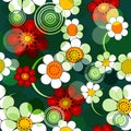Dark green floral seamless pattern Royalty Free Stock Photo