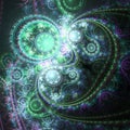 Dark green fractal clockwork Royalty Free Stock Photo