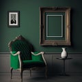 Dark Green Frames in Your Home Interior. Generative AI