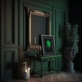 Dark Green Frames in Your Home Interior. Generative AI