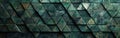 Abstract Dark Green Fluted Triangles Mosaic Texture Background