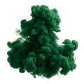 Dark green ink cloud exploding in water against a white background Royalty Free Stock Photo