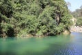 Dark green lake by hill of sanqingshan mountain, adobe rgb Royalty Free Stock Photo