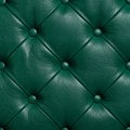 Dark Green Leather Upholstery Texture with Buttons Royalty Free Stock Photo