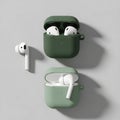Modern AirPod Pouch in Dark & Light Green Royalty Free Stock Photo