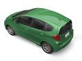 Dark green metallic modern compact car - top view Royalty Free Stock Photo