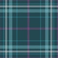 DARK Green Plaid check patten in teal green, aqua, white and amaranth purple. Seamless fabric texture pattern design used in cloth